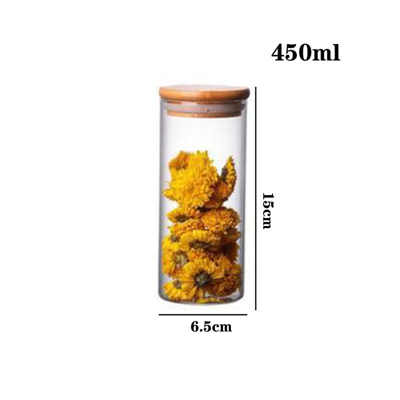 High borosilicate glass tea cans, sealed storage containers, transparent tea jars, whole grain storage, candy jars.
