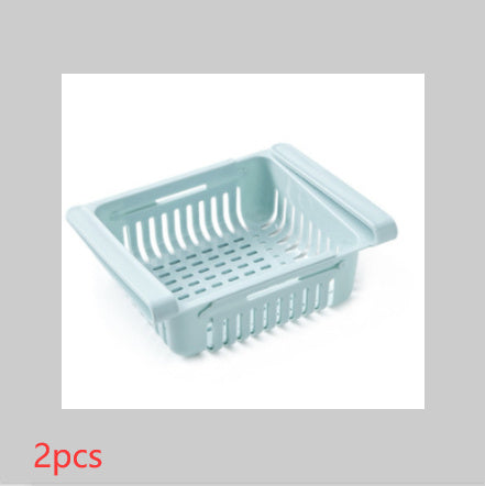 Telescopic Refrigerator Storage Basket, Drawer Storage Rack, Freshness Preservation Box, Freezing Box Storage Organizer.