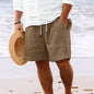 Striped Print Shorts with a Drawstring for a Stylish Summer Look. Casual Clothing for Men