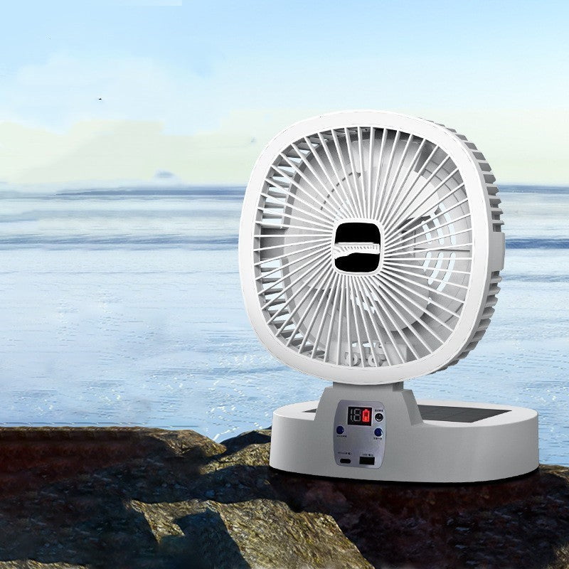 Fan Comes with Desk Lamp Outdoor Portable Charging Folding Fan