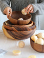 Kitchen natural wooden bowl, perfect for household use as a fruit bowl or salad bowl. Suitable for home or restaurant, this food container is made from wooden utensils.