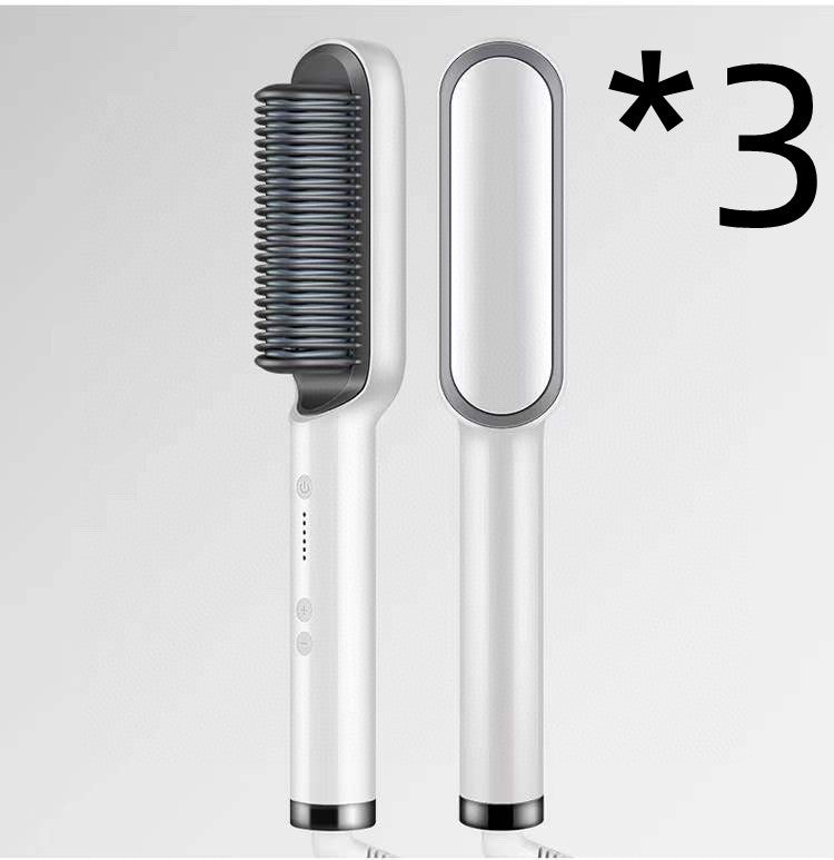 New 2 In 1 Hair Straightener Hot Comb Negative Ion Curling Tong Dual-purpose Electric Hairbrush