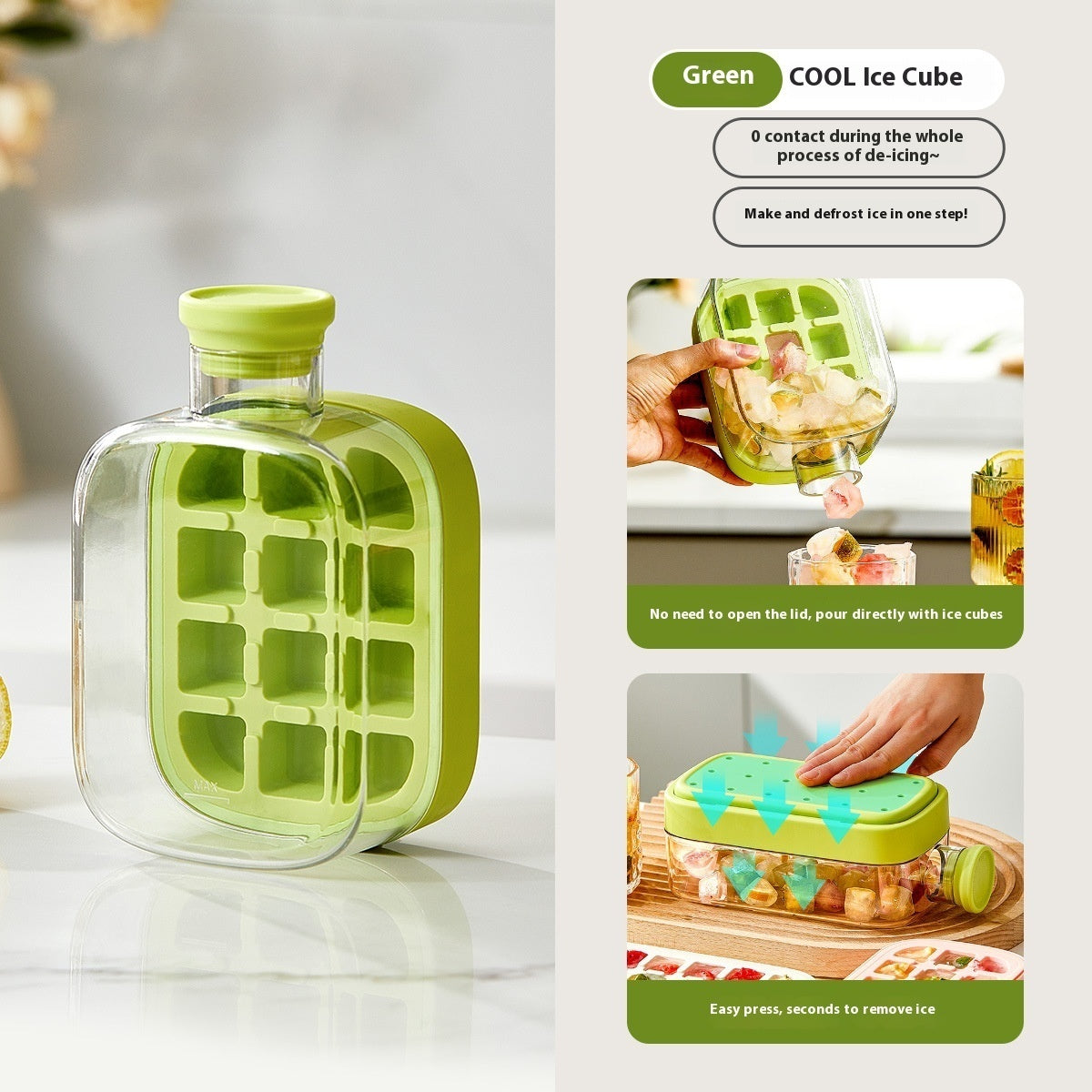 One-Click Molding Cooling Cup, Instant Ice Maker, Zero-Contact Design, Straw Included, Curling Mold, Portable & Stylish Chilled Drink