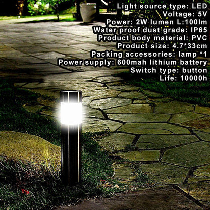 Cylindrical solar lawn light