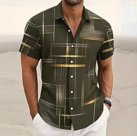 Men's casual button-down shirt, perfect for outdoor activities and vacation style.