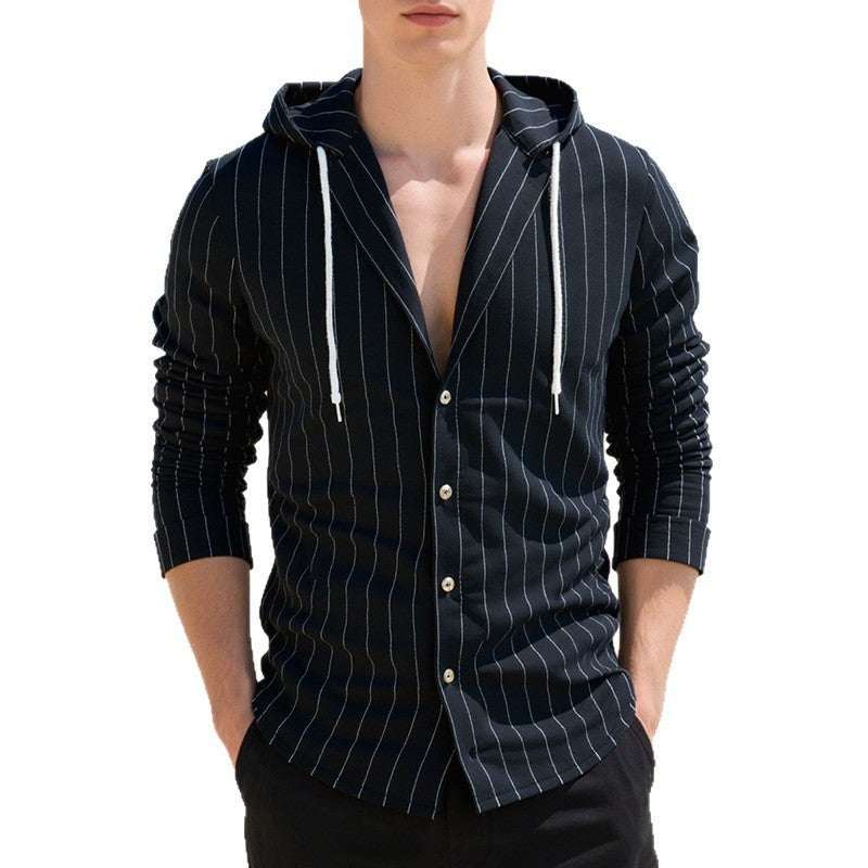 Slim-fit Hooded Cardigan Casual Shirt for Men
