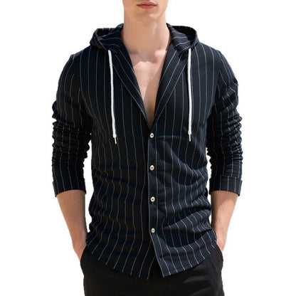 Slim-fit Hooded Cardigan Casual Shirt for Men