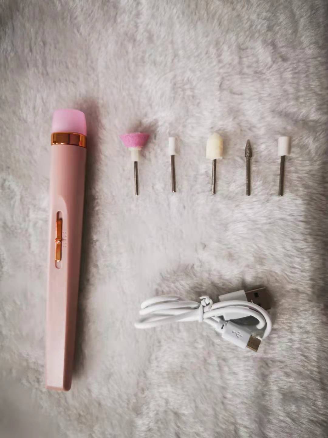 5in1 Manicure Machine Set Electric Nail Drill Polisher Cordless USB Rechargeable with LED Cutters Mill for Manicure Pedicure Accessor