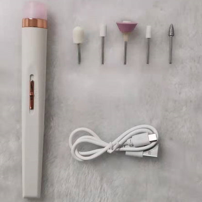 5in1 Manicure Machine Set Electric Nail Drill Polisher Cordless USB Rechargeable with LED Cutters Mill for Manicure Pedicure Accessor