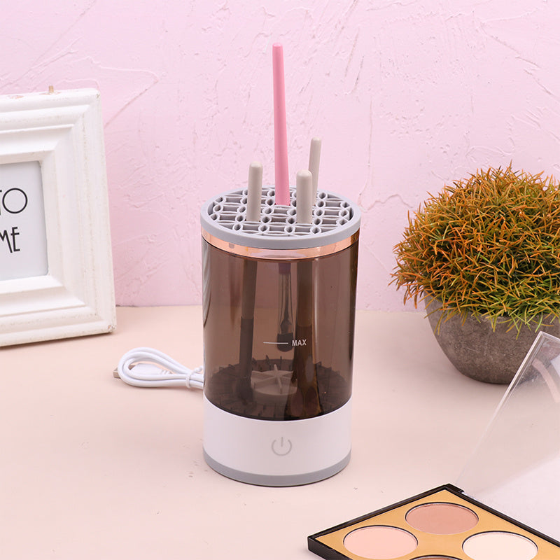 Portable Electric Makeup Brush Cleaner Machine for Women, Automatic Cosmetic Brush Cleaner with USB Charging, Ideal for Cleaning Eye Shadow Brushes.