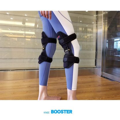 High-quality knee brace with patella booster and spring support, perfect for mountaineering, squats, and sports activities.