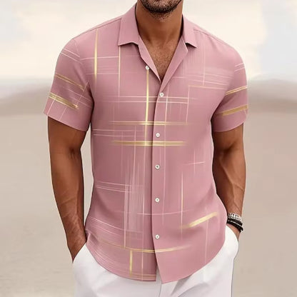 Men's casual button-down shirt, perfect for outdoor activities and vacation style.
