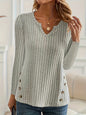 Casual Knitted Button Sweater in a Simple Solid Color