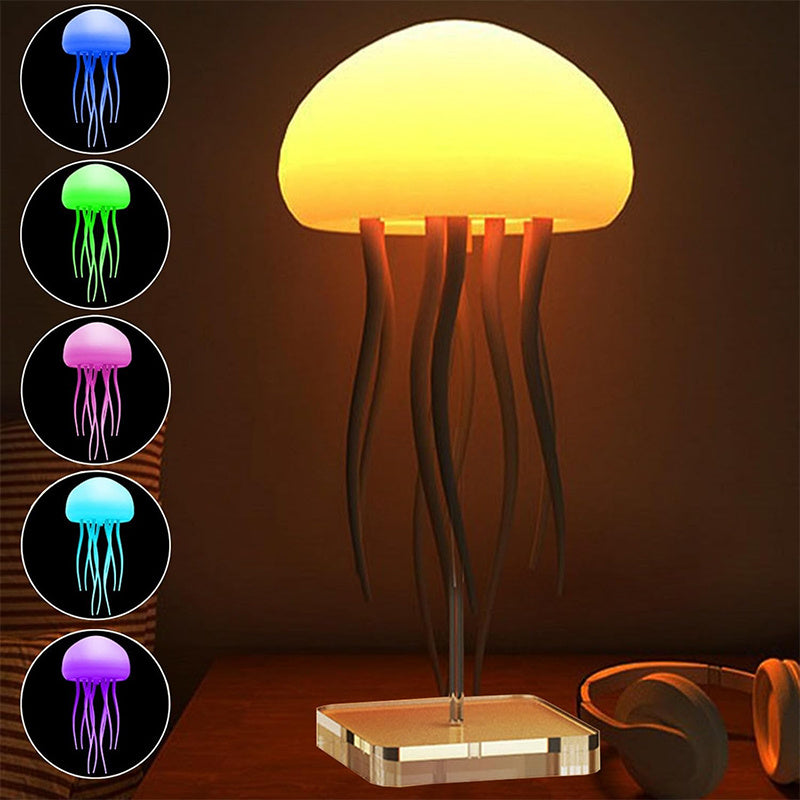 Portable LED Night Light Jellyfish Mood Lamp. Jellyfish Lamp Jellyfish Decorations Smart Table Lamp for Bedside Desk