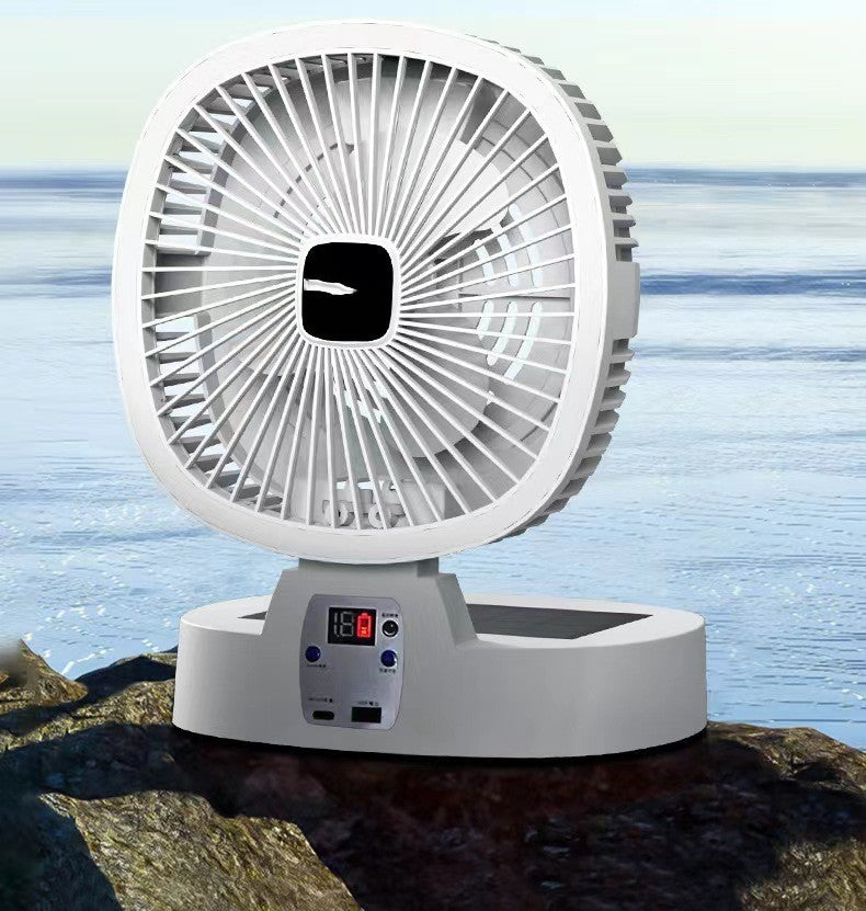 Fan Comes with Desk Lamp Outdoor Portable Charging Folding Fan