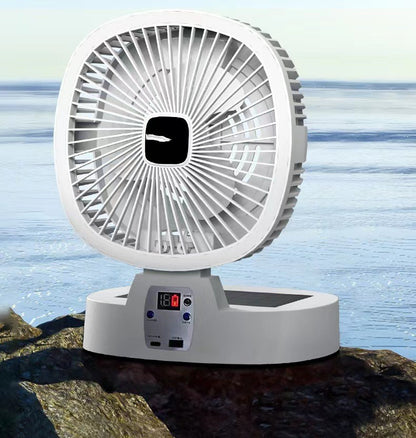 Fan Comes with Desk Lamp Outdoor Portable Charging Folding Fan