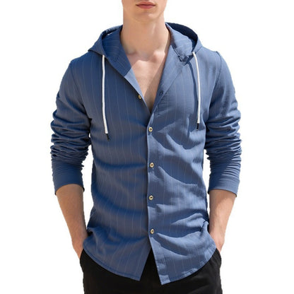 Slim-fit Hooded Cardigan Casual Shirt for Men