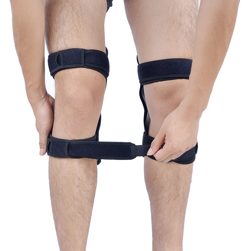 High-quality knee brace with patella booster and spring support, perfect for mountaineering, squats, and sports activities.