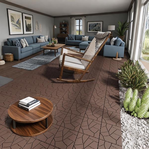 DIY Friendly, Easy to Clean Interlocking Deck Tiles, 11.8x11.8inch Patio Flooring 44 Pieces Per