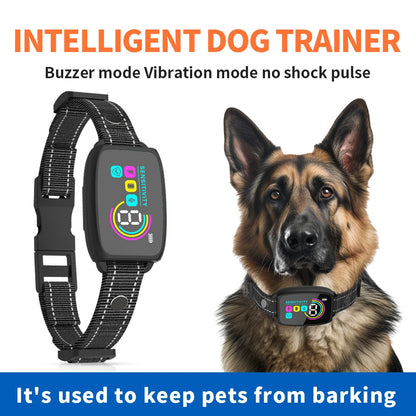 Smart Automatic Anti Barking Dog Collar Rechargeable Bark Stopper Stop Barking HD Digital Display IP67 Waterproof Collar for Dogs Pet Products