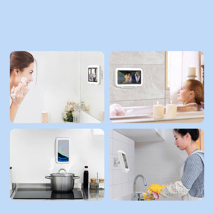 Waterproof Phone Holder for Bathroom and Kitchen, Shower Phone Box with Seal Protection, Touch Screen Compatibility, and Hands-Free Design.