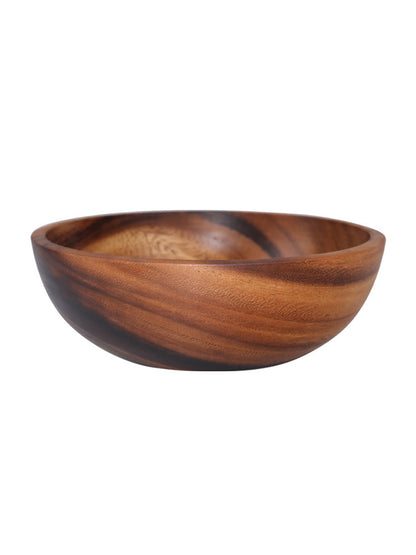 Kitchen natural wooden bowl, perfect for household use as a fruit bowl or salad bowl. Suitable for home or restaurant, this food container is made from wooden utensils.