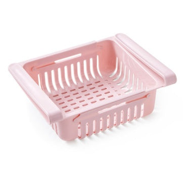 Telescopic Refrigerator Storage Basket, Drawer Storage Rack, Freshness Preservation Box, Freezing Box Storage Organizer.