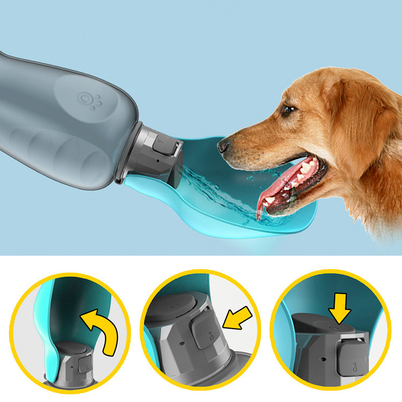 800ml Portable Water Bottle for Dogs, High-Capacity and Leakproof, with Foldable Drinking Bowl, Perfect for Golden Retrievers and Outdoor Walks – Pet Supplies.