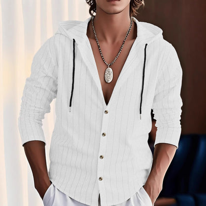 Slim-fit Hooded Cardigan Casual Shirt for Men