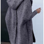 Fashion Bat-Sleeve Hooded Cardigan, Oversized Loose-Fit, Solid Color Sweater for Women’s Clothing.