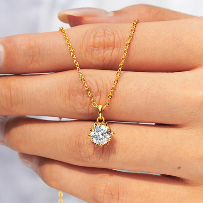 925 Sterling Silver Pendant Moissanite Necklace for Women