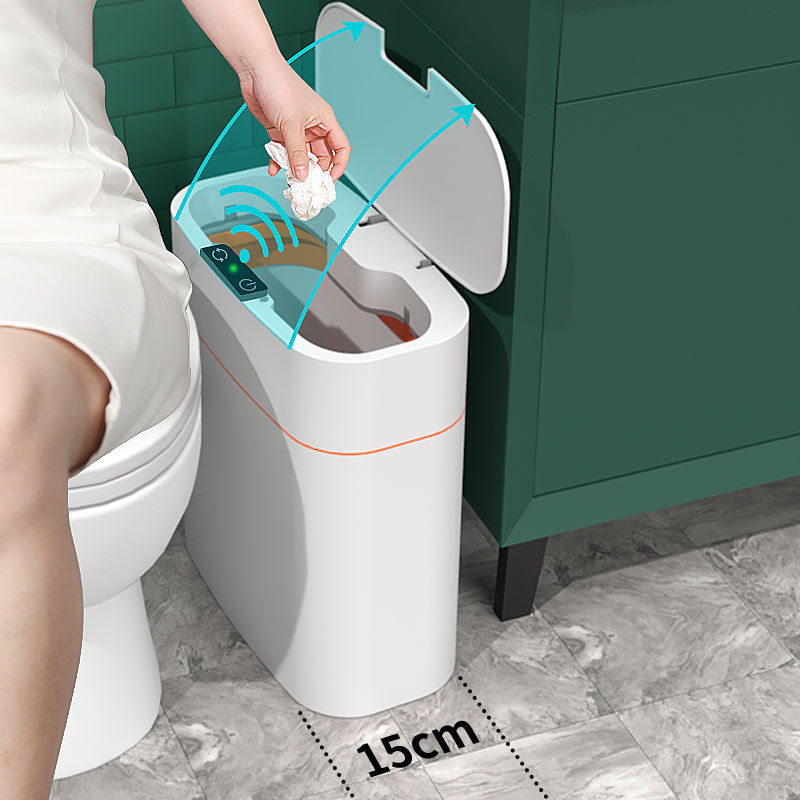 Smart Trash can with lid for bedroom, living room or Kitchen or use it as storage box.