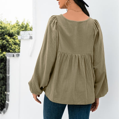 New Loose Button-Up Top for Women - Perfect for Autumn!