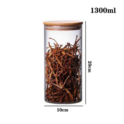 High borosilicate glass tea cans, sealed storage containers, transparent tea jars, whole grain storage, candy jars.