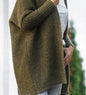 Fashion Bat-Sleeve Hooded Cardigan, Oversized Loose-Fit, Solid Color Sweater for Women’s Clothing.