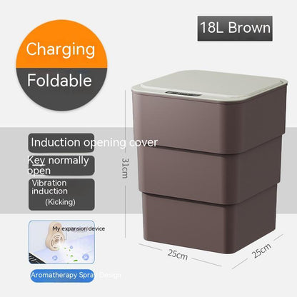 Smart Trash can with lid for bedroom, living room or Kitchen or use it as storage box.
