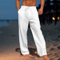 Casual Wide-leg straight pants with pockets, stylish drawstring trousers for men. Clothing