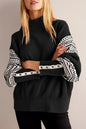 Multi-colored half-turtleneck fashion pullover, perfect for cross-border European and American women's clothing styles.