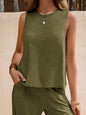 Solid Color Casual Loose Pants Sets for Women Elegant Spring Summer Women's Two Pieces Suit Full Trouser Set Female Outfit Clothes