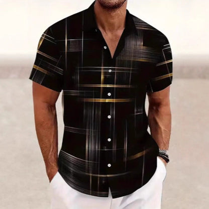 Men's casual button-down shirt, perfect for outdoor activities and vacation style.
