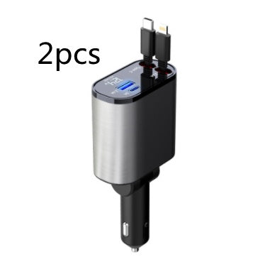 Metal Car Charger 100W Super-Fast Charging Car Cigarette Lighter USB And TYPE-C Adapter