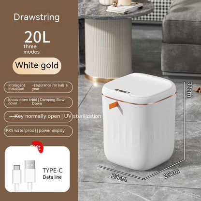 Smart Trash can with lid for bedroom, living room or Kitchen or use it as storage box.