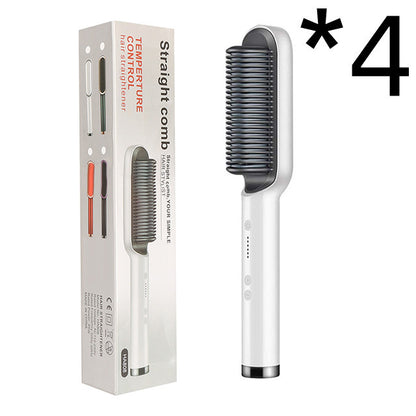 New 2 In 1 Hair Straightener Hot Comb Negative Ion Curling Tong Dual-purpose Electric Hairbrush