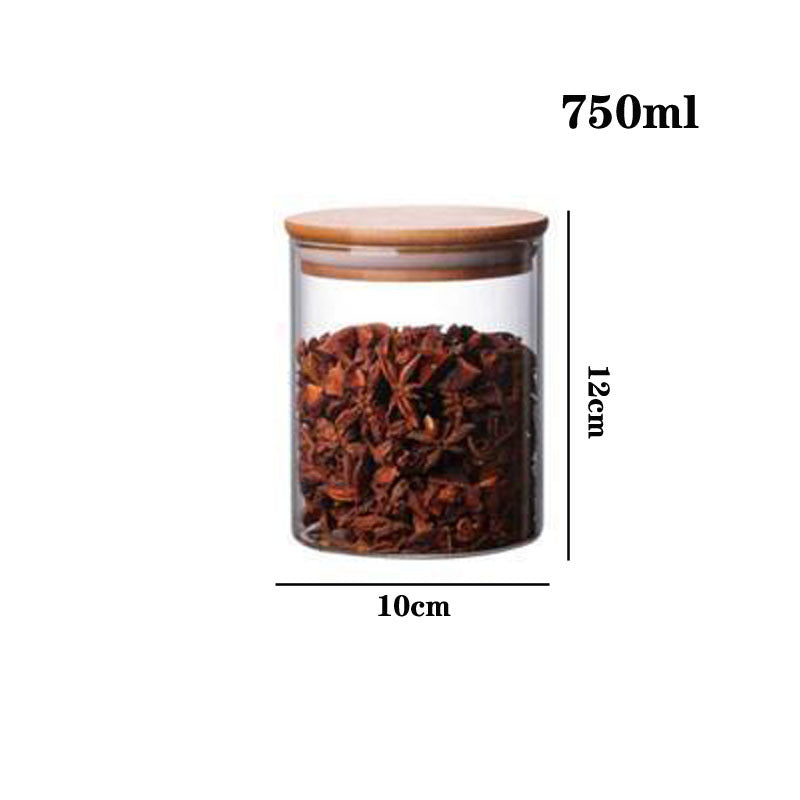 High borosilicate glass tea cans, sealed storage containers, transparent tea jars, whole grain storage, candy jars.