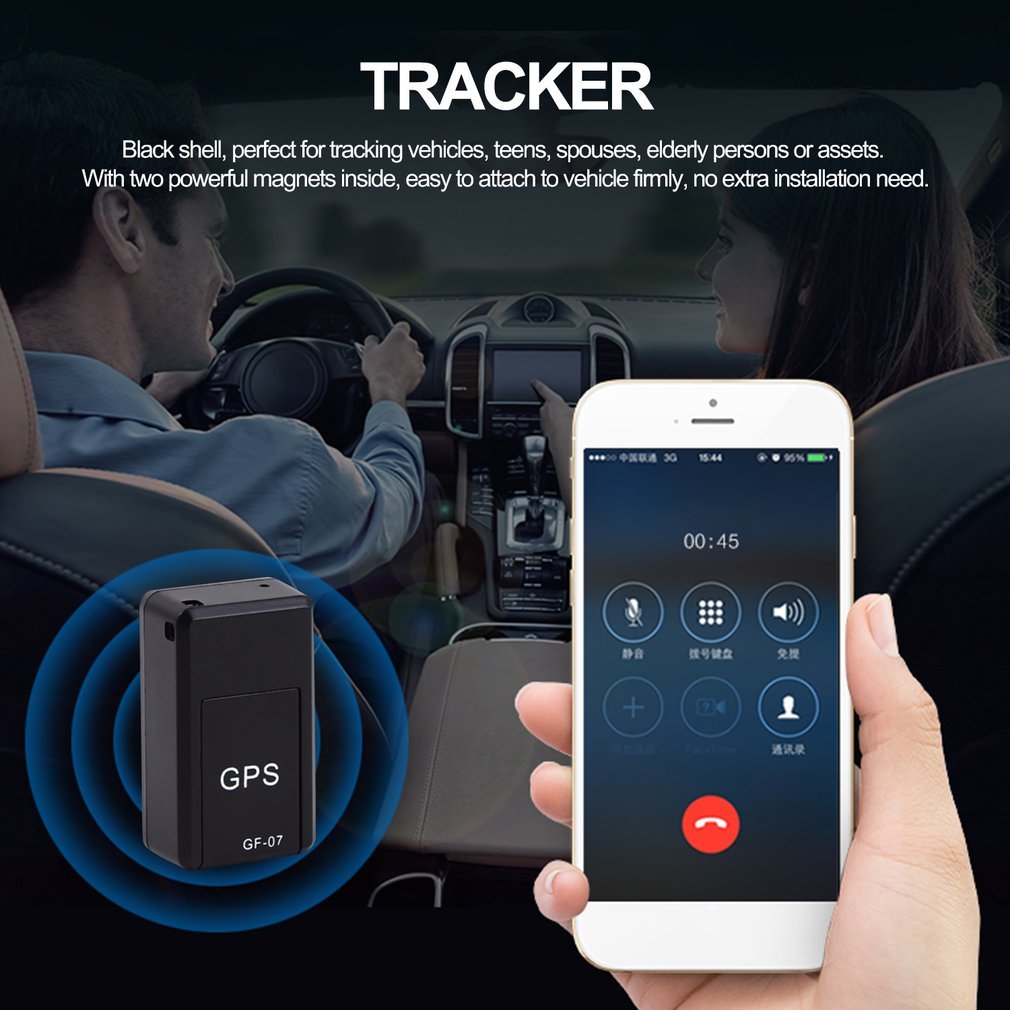 Magnetic Mini Car Tracker GPS Real-Time Tracking Locator Device, Rechargeable, Recordable, Anti-Lost Locator.