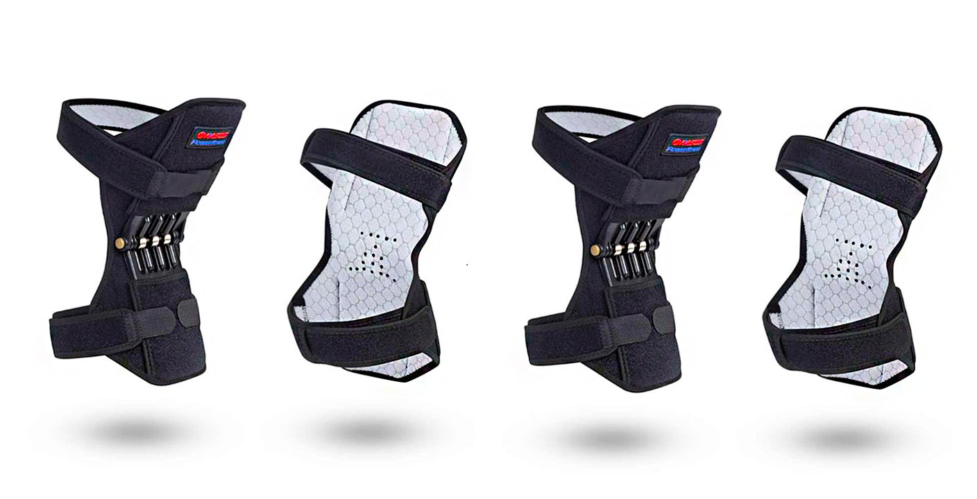 High-quality knee brace with patella booster and spring support, perfect for mountaineering, squats, and sports activities.