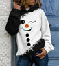 Urban Casual Printed Hooded Pullover Sweater for Women
