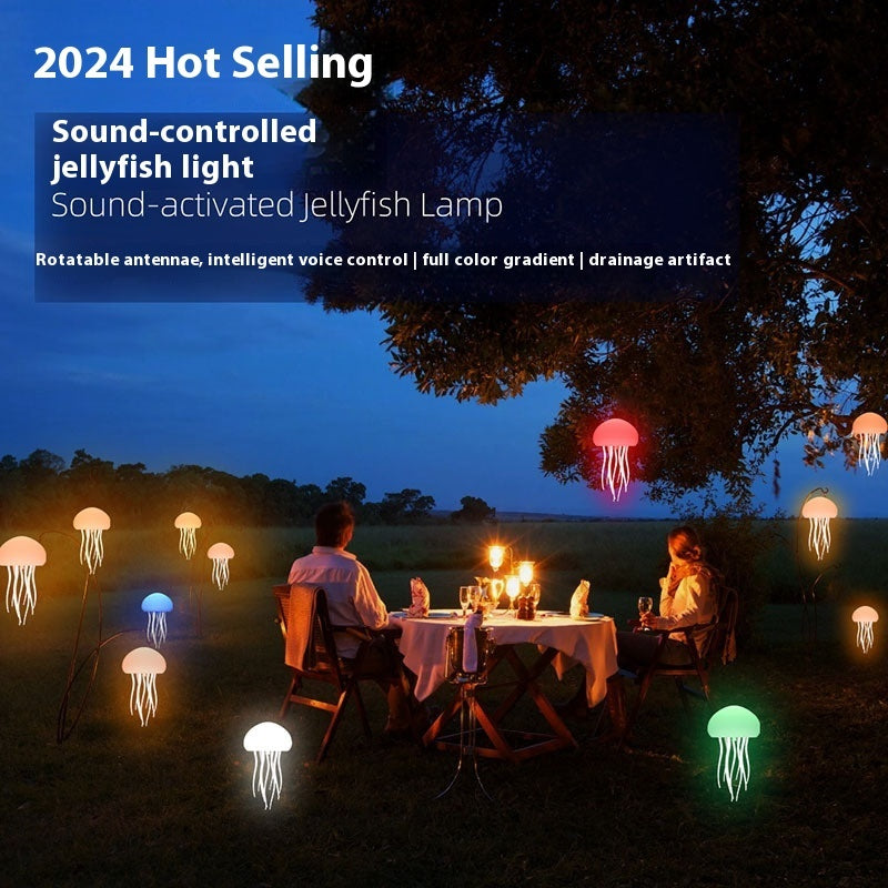 Portable LED Night Light Jellyfish Mood Lamp. Jellyfish Lamp Jellyfish Decorations Smart Table Lamp for Bedside Desk