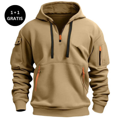Dropped shoulder hooded sweatshirt for men and women, available in plus sizes. Loose pullover design with a trendy, fashionable style.