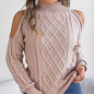 Casual twist strapless sweaters with a half-high collar and long sleeves for women's clothing.